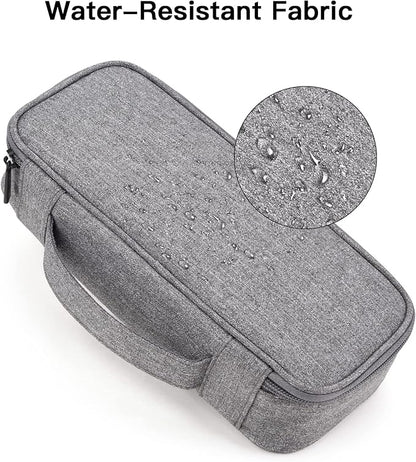 Tech Organizer Travel Case, Electronics Carrying Pouch Bag for Cable, Charger & Cords, External Power Bank, Portable Hard Drive (Dark Grey)