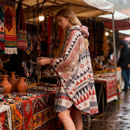 Hooded Rain Ponchos for Adult - Rain Coat and Rain Jacket with Waterproof Pocket and Zipper