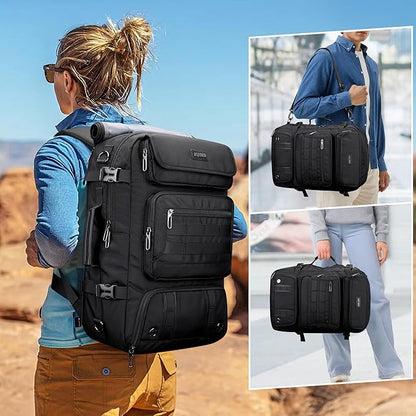PIJUSHI Travel Backpack for Women Men Carry on Duffle Bag Backpack For Airplanes Luggage Rucksack with Shoe Compartment(PE048 Classic Black)