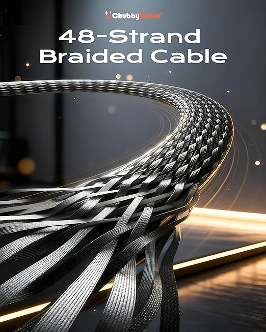 chubbycable StandLite 240W Braided Fast Charge Cable with Built-in Phone Stand T-Shaped Foldable Durable USB-C Cord 90 Degree USB C Cable Right Angle Multi-Functional Charger Cord, Black, 4.9FT