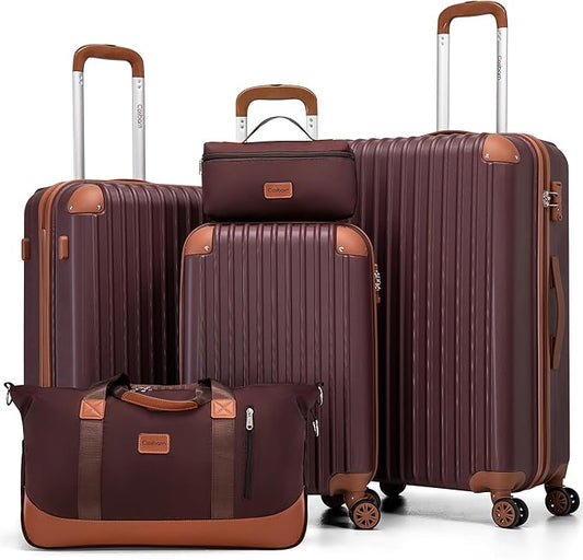 Luggage Sets 5 Piece Suitcases with Wheels, Suitcase Set ABS Hard Case Luggage with TSA Lock Spinner Wheels Durable Travel Luggage