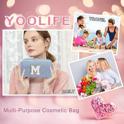 YOOLIFE Birthday Gifts for Mom, Mom Gifts from Daughter, Mother In Law Gifts, Mama Gift Idea, Personalized Gifts for Women, Initial Makeup Bag for Women C