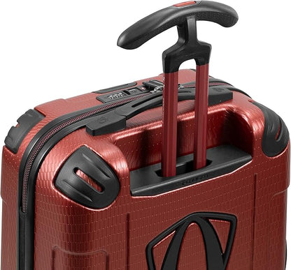 Traveler's Choice Maxporter II 22" Hardside Polycarbonate Spinner Carry-On Luggage, USB Port, TSA Lock, Red