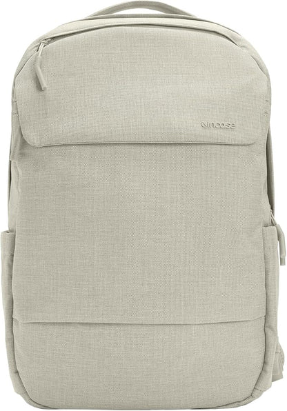 Incase Crosstown Backpack – 20L Everyday Laptop Backpack for Work, Travel – 16" Faux Fur Laptop Sleeve, External Front Pocket, Water Bottle Pockets, Travel Pass Through - Limestone