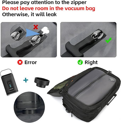 Vacuum Compression Backpack with Pump, Extra Large Capacity 45L Expandable Travel Backpack, Water Resistant 17.3" Laptop Backpack with USB Charging Port for Men & Women