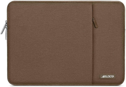 MOSISO Laptop Case 14 inch, 14 inch Laptop Sleeve Compatible with HP Lenovo Dell ASUS Acer, HP Stream, Dell Latitude, Lenovo IdeaPad, Polyester Vertical Computer Sleeve Bag with Pocket, Brown