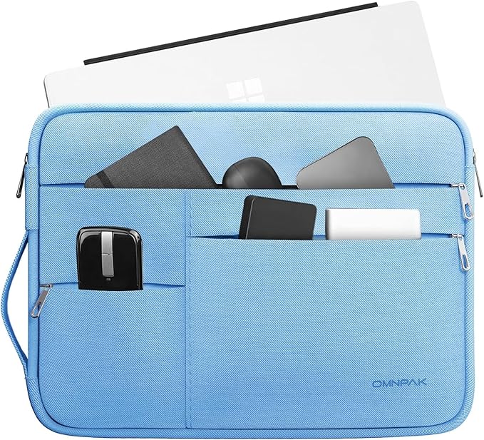 Omnpak Surface Pro 11 Case,13 inch Laptop Sleeve for Surface Pro 12/11/10/9/8/X/7/6/5/4/3 with Multi-Pocket and Side Handle Strap,Water-Resistant Laptop Carrying Bag