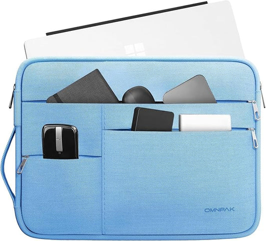 Omnpak Surface Pro 11 Case,13 inch Laptop Sleeve for Surface Pro 12/11/10/9/8/X/7/6/5/4/3 with Multi-Pocket and Side Handle Strap,Water-Resistant Laptop Carrying Bag