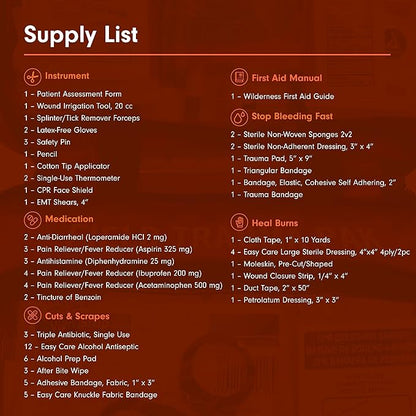 Adventure Medical Kits Sportsman Series Medical Kit - 300 - First Aid Kit for Camping, Hiking, Hunting & More - For 6 People for 7 Days - Includes Bandages, Medicine, Guide Book & More