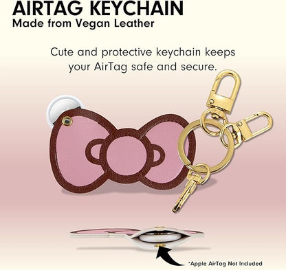 Sonix Keychain Case Compatible with Apple AirTag | Protective AirTag Cover Keychain Charm (Hello Kitty Pink Bows)