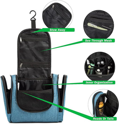 Bago Travel Toiletry Bag for Women and Men X-Large Waterproof Hanging Large Toiletry Bag for Bathroom and Travel Bag for Toiletries Organizer -Travel Makeup Bag (SnowBlue)
