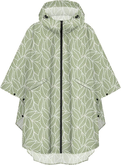 PTEROMY Hooded Rain Poncho for Adult with Pocket and Zipper, Waterproof Lightweight Raincoat for Men and Women