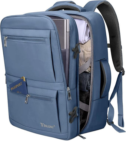 BALEINE Travel Backpack for Women Men, Large Sturdy Carry On Laptop Backpack Gifts for Business, Casual, Weekender, Hiking (Large, Dusty Blue)