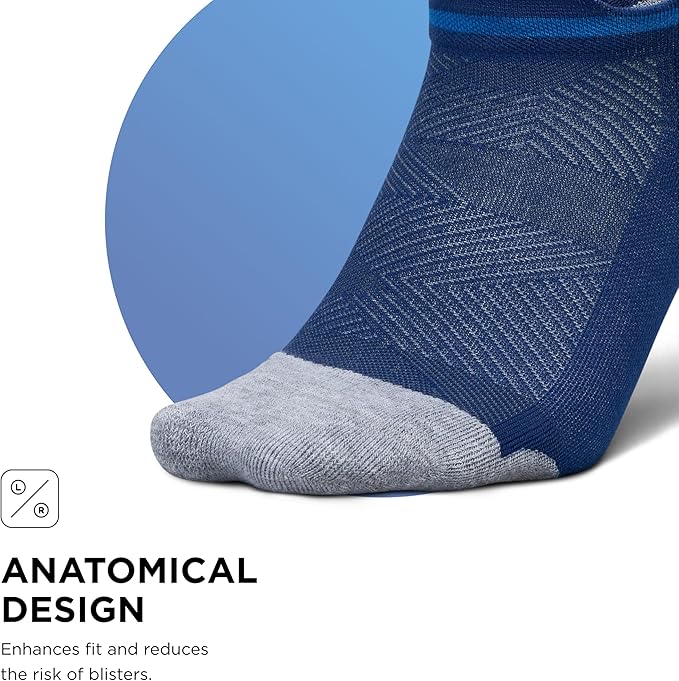 Feetures Elite Max Cushion No Show Tab Ankle Socks - Sport Sock with Targeted Compression