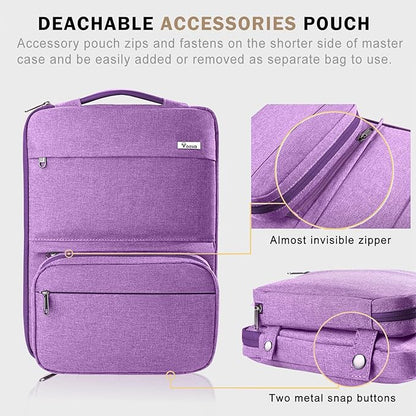 Voova Laptop Sleeve Case 15.6 Inch Compatible with MacBook Air 15 M2/M3/M4, MacBook Pro 15/16, 15-16" Hp Lenovo Dell Acer Asus, 2 in 1 Waterproof Computer Bag with Detachable Accessory Pouch, Lavender