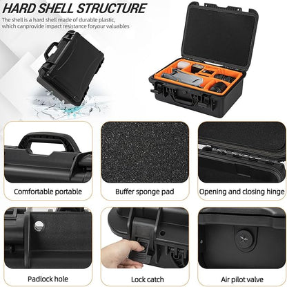 Protective Camera Case 16 X 10.6 X 5 Inch Shockproof Water-resistant with Adjustable Dividers (Can hold cameras, pistols, gear, equipment)