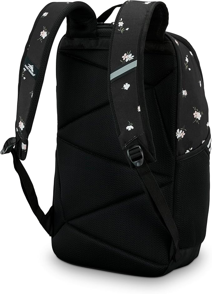 High Sierra Swoop SG Backpack, Travel or Work Laptop Bookbag with Drop Protection Pocket, and Tablet Sleeve, One Size, Floral/Black