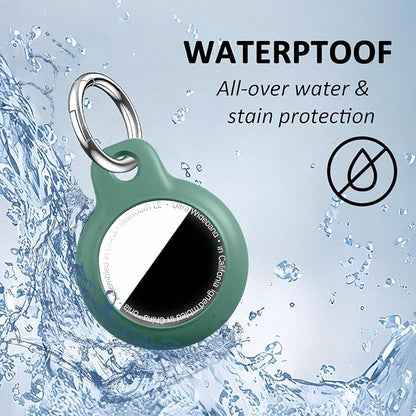 Upgrade for Airtag Holder Case with Keychain, Waterproof Anti-Scratch & Shock GPS Cover, Key Chain, for Airtags Accessories for GPS Item Tracker Cases for Backpacks, Bags, Pine Green