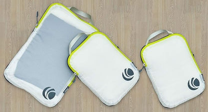 Cipway Compression Packing Cubes Set, Ultralight Expandable Travel Packing Organizers for Carry on Luggage (White 3pcs)