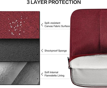 Laptop Sleeve Case for MacBook Pro 14 inch M3/M2/M1 Chip Pro/Max A2918 A2992 A2779 A2442 2025-2022, Surface Laptop 6 5 13.5" Water-Resistant Computer Bag with Accessory Pocket -Wine Red