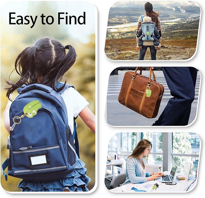 Leather Keychain Case Holder Compatible with Apple AirTag, GPS Airtag Keychain Finder Tracker with Key Ring, Anti-Scratch Protective Air Tag Cover