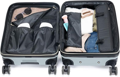 Kenneth Cole REACTION Madison Square Lightweight Hardside Chevron Expandable Spinner Luggage, Slate, 20-Inch Checked