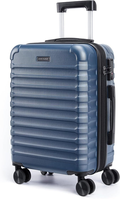 LIGHT FLIGHT Carry On Luggage 22x14x9 Airline Approved, Carry On Suitcases with Wheels, Expandable Hardside Lightweight Rolling Travel Luggage with TSA Lock 20 Inch Carryon, Royal Blue