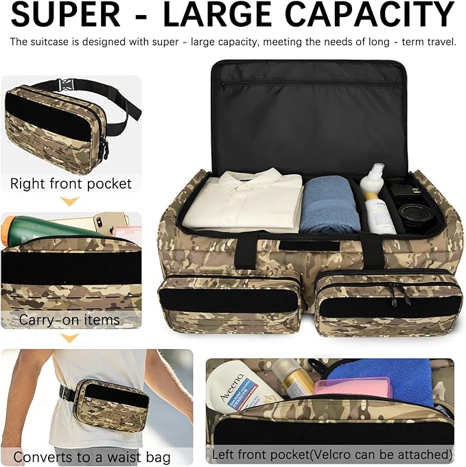 Rolling Duffle Bag with Wheels,120L Large Deployment Bag,Waterproof Military Duffle Bags for Tactical Military Deployment Camping