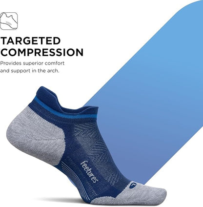 Feetures Elite Max Cushion No Show Tab Ankle Socks - Sport Sock with Targeted Compression