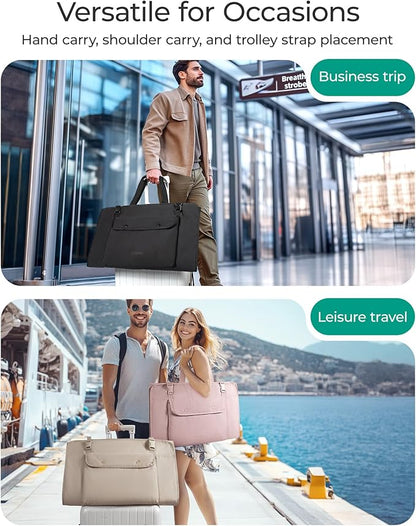 BAGSMART Garment Bags for Travel Foldable Carry on Suit Carrier for Hanging Clothes Stylish Dress Carrier Large Convertible Weekender Garment Bags for Women Men