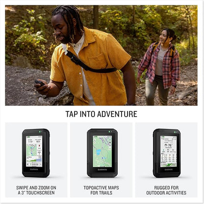 Garmin eTrex® Touch, Rugged, Easy-to-Use GPS Handheld Navigator, Color Touchscreen, Preloaded Maps with Routable Trails and Roads, Long Battery Life for Hiking and All Outdoor Activities
