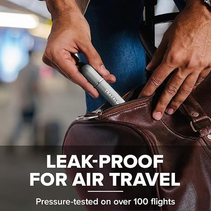 Travalo Classic HD Perfume Atomizer - Leak-Proof and TSA Approved for Air Travel - Reusable, Airtight, Easy-Fill Mini Pump Sprayer - Lightweight, Elegant Design w/Volume Window - Silver 0.17oz