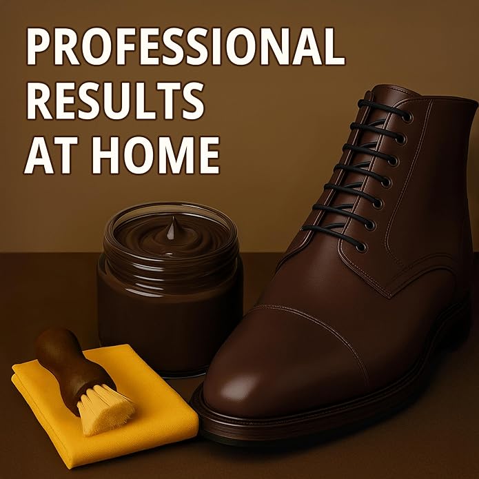 Eagle Shoe Shine Kit – 5-Piece Leather Shoe Polish & Cream Set with Brush & Cloths