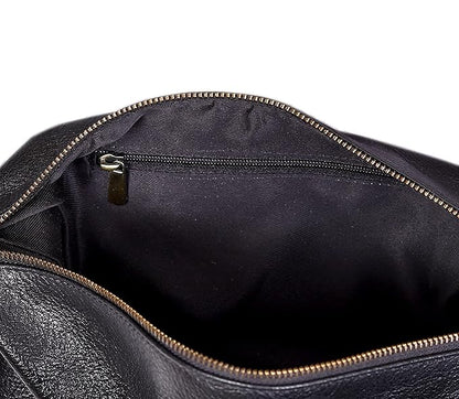cuero Leather Brown Dopp Kit Unisex Travel Toiletry Cosmetic Pouch Shaving Kit Men Women (black)