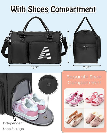 Girls Boys Birthday Gifts, Initial Travel Duffle Bag, Personalized Weekender Bag, Monogram Overnight Bag Gift for women,Birthday Gifts Personalized Gifts Bridesmaid Gifts