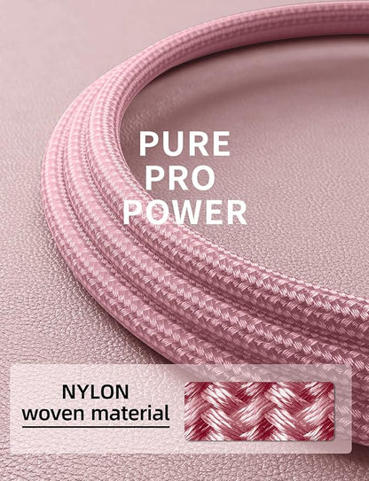 iPhone Charger Cable 3FT 2Pack, USB to Lightning Cable Extra Durable Braided, [Apple MFi Certified] iPhone Charging Cord USB A to Lightning Cable for iPhone 14 13 12 11 8 7 Pro Max and More (Pink)