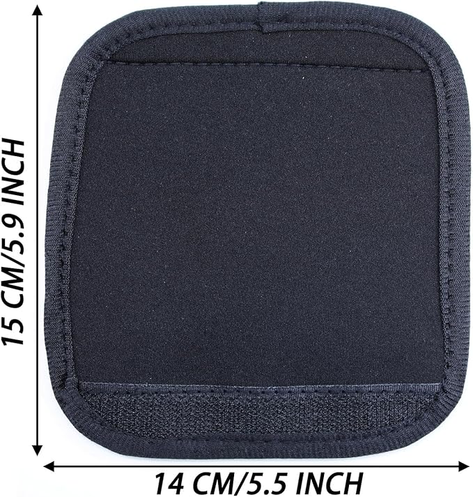 Luggage Handle Wraps, Soft Travel Bag Handle Cover, Padded Handle Grip, Suitcase Tags Identifiers for Travel Accessories, Black, 2Pcs