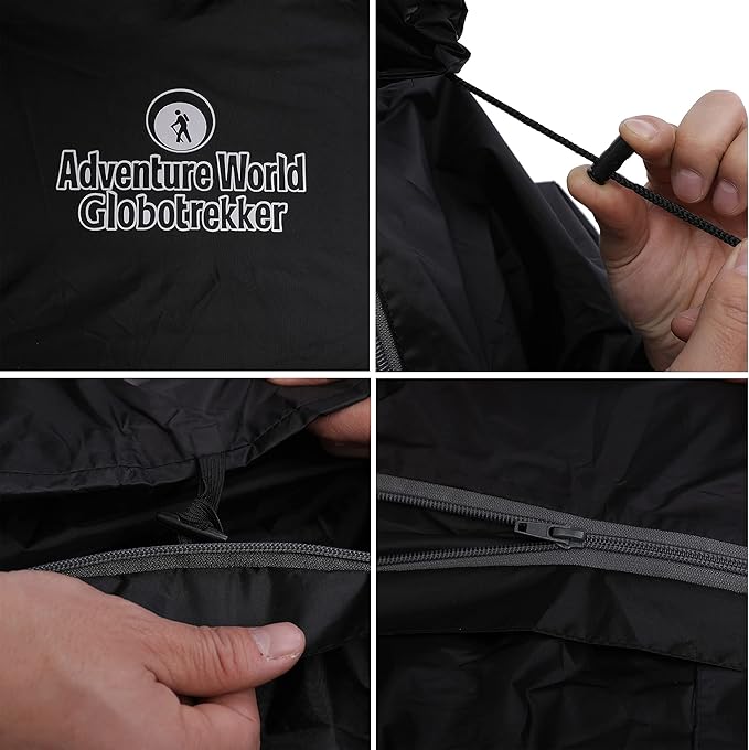 Adventure World Globotrekker Backpack Poncho Lightweight Waterproof Rain Poncho for Hiking, Camping, Travel & Outdoor Use
