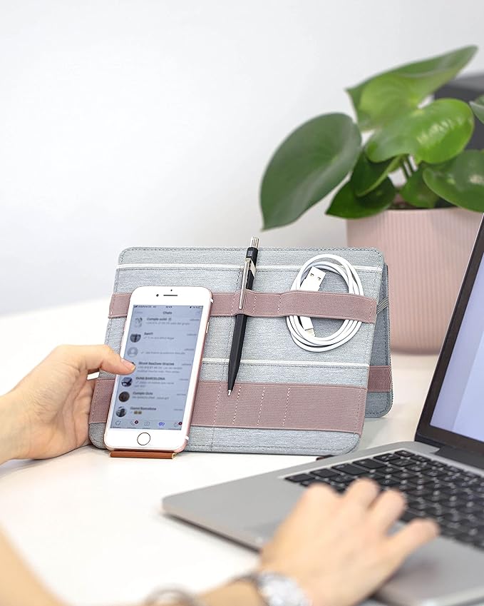 Beblau FOLD Portable TECH Organizer attachable to your Devices | Desk Sleeve | Gadget case | Working from Home Essentials | Laptop accessories | Backpack Insert | Portfolio |