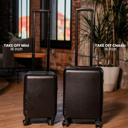 Take OFF Luggage Personal Item Mini – 16.5x12x8 Underseat Suitcase with Removable Wheels – TSA Lock, Hardshell Lightweight Bag – Fits Tight Airline Rules – Compact Travel Luggage- Rose