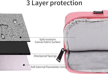 14 Inch Laptop Sleeve Case Women Girls for DELL XPS 15, Latitude 5420 7420, Inspiron 14, Lenovo Flex 5, HP 14 Laptop, Razer Blade 15, Laptop Cover 14 inch Water Resistant Computer Bag -Pink