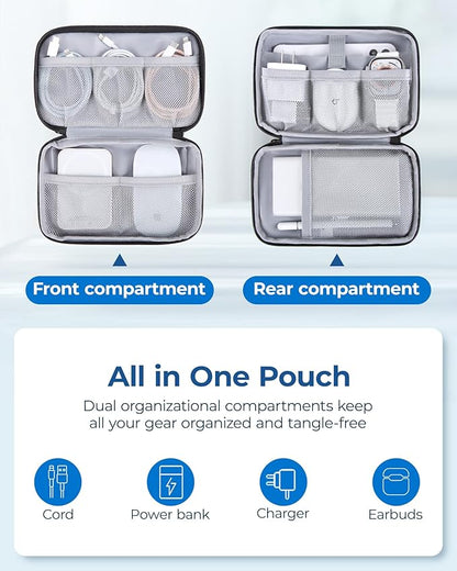 BAGSMART Electronics Organizer Travel Case, Cable Charger Cord Tech Organizer Pouch for Phone Charger Accessories, Teal