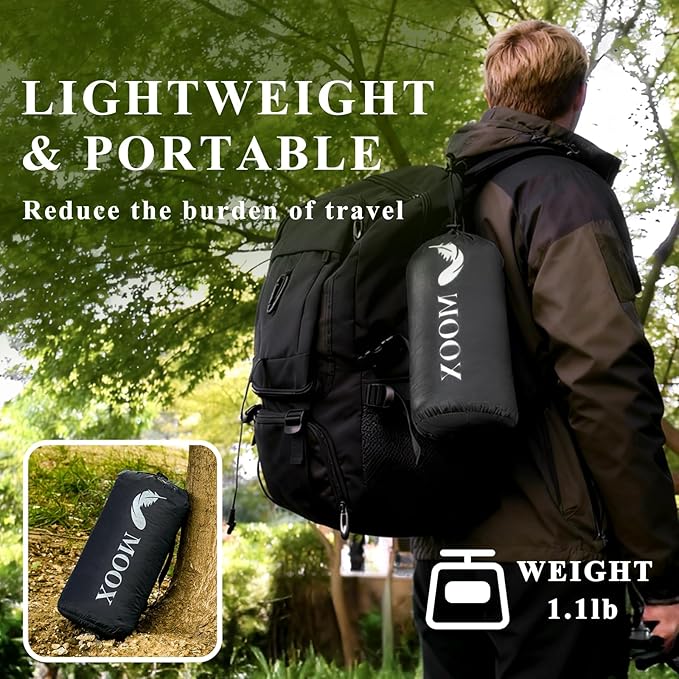 MOOX Down Camping Blanket Packable Backpacking Camping Quilt Outdoor Lightweight Warm Water Resistant Puffy Sleeping Bag Travel Hiking 55"x79" Waterproof Camp Throw Blanket, Black