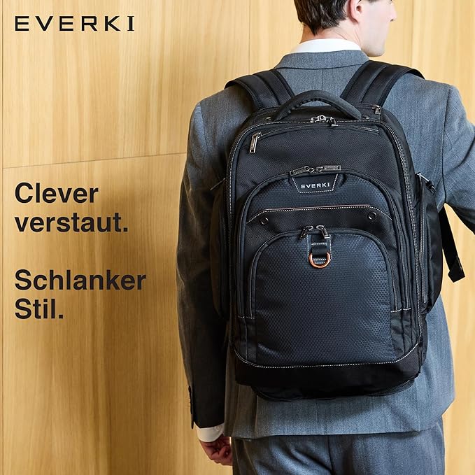 EVERKI Atlas Wheeled 2 Rolling Backpack, 30L 13 To 17.3-Inch Laptops Travel Backpack with Wheels for Professional, RFID-Blocking Pocket, Book Bag with Wheels, Business Travel. Quick-access Pockets