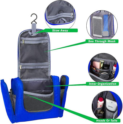 Bago Travel Toiletry Bag for Women and Men X-Large Waterproof Hanging Large Toiletry Bag for Bathroom and Travel Bag for Toiletries Organizer -Travel Makeup Bag (DeepBlue)