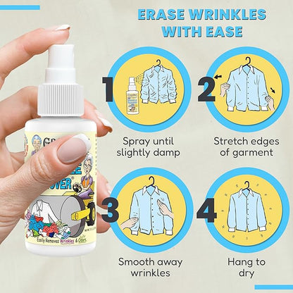 Grandma's Secret Wrinkle Remover Spray - Easily Removes Wrinkles & Odors - Wrinkle Release, Fabric Refresher Spray, Chlorine, Bleach and Toxin-Free - 3 Ounce, 3 Pack