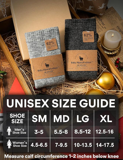 Alpaca Wool Heavyweight 15-25 mmHg Knee High Compression Support Socks Thick Winter Thermal Warm Soft Travel Flying