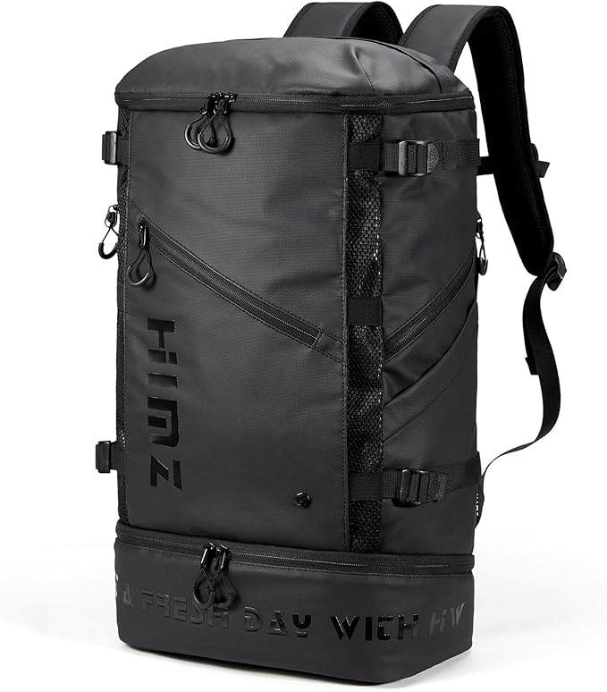 Cooler Backpack with Lunchbox Compartment for Travel Large Insulated Backpack Heavy Duty Men for Camping -17 inch Laptop Bag Carry On Backpacks for Airplane, Black