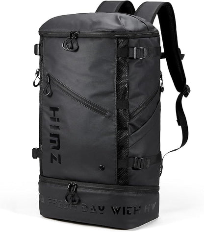 Cooler Backpack with Lunchbox Compartment for Travel Large Insulated Backpack Heavy Duty Men for Camping -17 inch Laptop Bag Carry On Backpacks for Airplane, Black