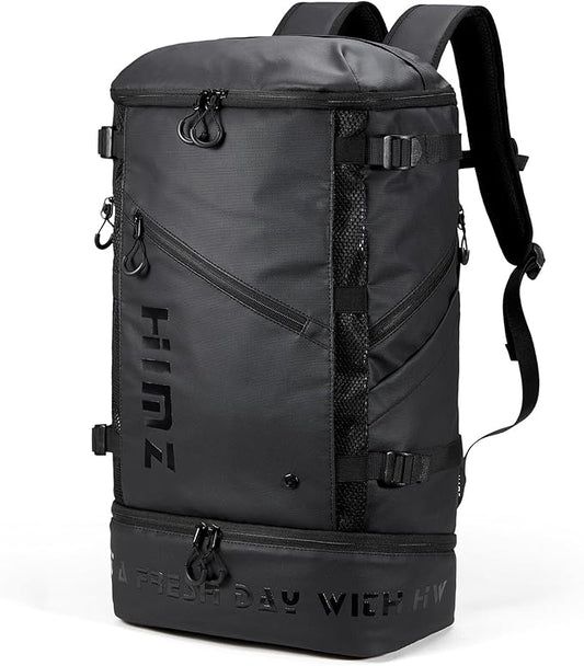 Cooler Backpack with Lunchbox Compartment for Travel Large Insulated Backpack Heavy Duty Men for Camping -17 inch Laptop Bag Carry On Backpacks for Airplane, Black